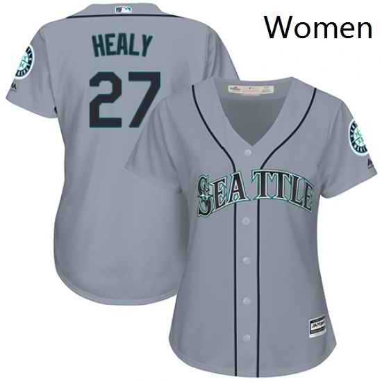 Womens Majestic Seattle Mariners 27 Ryon Healy Authentic Grey Road Cool Base MLB Jersey